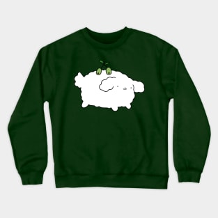 Olive White Fluffy Dog Crewneck Sweatshirt